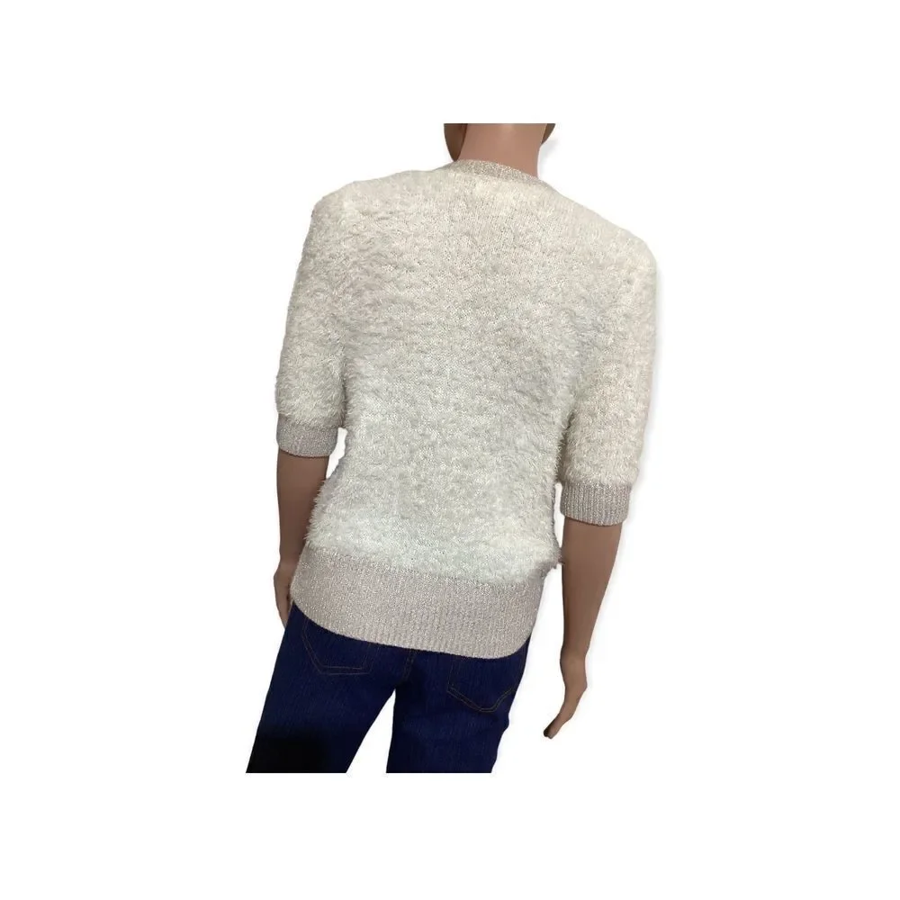 Decree Fuzzy Soft Short Sleeve Cardigan Size: XL